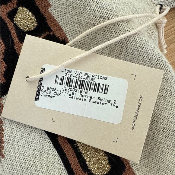 Mother Sweater Catwalk Size M Beige Brown Gold - Picture 2 of 3
